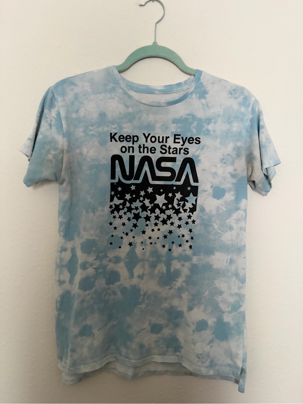 NASA Kids' Short Sleeve Tee in Light Blue Tie-Dye